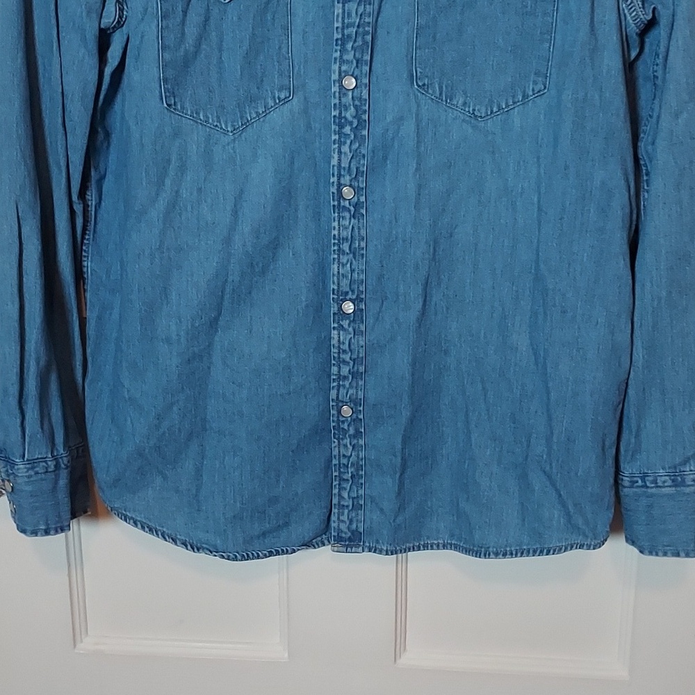 Levi's Men's Western Shirt Pearlized Snaps Medium Wash Denim Large - Picture 3 of 14